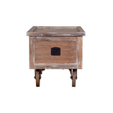 Benzara Distressed Mango Wood Trunk Storage Coffee Table with Tray Top and Casters, Brown UPT-204788 Brown Mango Wood and Metal UPT-204788