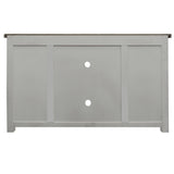 Benzara Farmhouse Style Media Console with Barn Style Sliding Door, Brown and White UPT-205743 Brown and White Wood and Metal UPT-205743