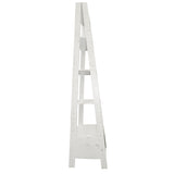 Benzara 4 Shelf Wooden Ladder Bookcase with Bottom Drawer, Antique white UPT-205750 White Wood UPT-205750