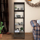 Benzara 4 Shelf Wooden Ladder Bookcase with Bottom Drawer, Distressed Brown UPT-205751 Brown Wood UPT-205751