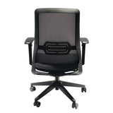 Benzara Mesh Back Adjustable Ergonomic Office Swivel Chair with Padded Seat and Casters, Black and Gray UPT-230098 Black and Gray Plywood, Nylon, Metal, Foam, and Fabric UPT-230098
