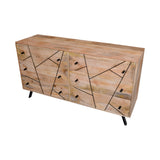 Benzara 6 Drawer Industrial Wooden Storage Drawers Dresser with Metal Legs. Brown and Black UPT-231461 Brown and Black Solid Wood and Metal UPT-231461