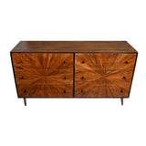 Benzara 6 Drawer Mid Century Modern Storage Wooden Drawers Dresser , Brown UPT-231467 Brown Solid Wood UPT-231467