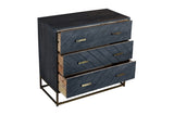 Benzara 30 Inches 3 Drawer Mango Wood Storage Chest with Tubular Metal Base, Gray UPT-237995 Gray Solid Wood and Metal UPT-237995