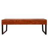 Benzara Rectangular Wooden Industrial Coffee Table with Metal Sled Base, Brown and Black UPT-238064 Brown and Black Acacia Wood and Metal UPT-238064