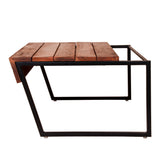 Benzara Rectangular Wooden Industrial Coffee Table with Metal Sled Base, Brown and Black UPT-238064 Brown and Black Acacia Wood and Metal UPT-238064