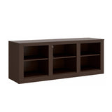 59 Inch Rectangular TV Stand with 6 Open Compartments, Tobacco Brown