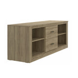 Benzara 59 Inch Wooden TV Stand with 2 Drawers and 4 Open Compartments, Oak Brown UPT-238270 Brown Carb Board UPT-238270