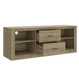 Benzara 59 Inch Wooden TV Stand with 2 Drawers and 4 Open Compartments, Oak Brown UPT-238270 Brown Carb Board UPT-238270