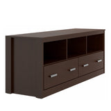 Benzara 59 Inch Wooden TV Stand with 2 Drawers and 3 Open Compartments, Tobacco Brown UPT-238271 Brown Carb Board UPT-238271