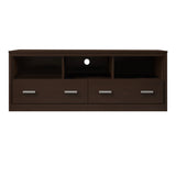 Benzara 59 Inch Wooden TV Stand with 2 Drawers and 3 Open Compartments, Tobacco Brown UPT-238271 Brown Carb Board UPT-238271