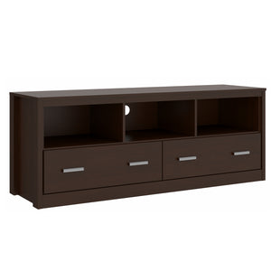 Benzara 59 Inch Wooden TV Stand with 2 Drawers and 3 Open Compartments, Tobacco Brown UPT-238271 Brown Carb Board UPT-238271