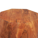 Benzara 21.5 inch Faceted Handcrafted Mango Wood Side End Table with Octagonal Top, Brown UPT-238450 Brown Mango Wood UPT-238450