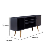 Benzara Wooden Entertainment TV Stand with Open Compartments, Black and Brown UPT-262090 Black and Brown Wood UPT-262090