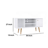 Benzara Wooden Entertainment TV Stand with Open Compartments, White and Brown UPT-262091 White and Brown Wood UPT-262091