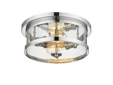 Bethel Chrome Flush Mount in Metal & Glass