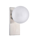 Bethel Shiny Nickel Wall Sconce in Metal & Glass