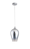 Bethel Chrome Single Pendant Lighting in Metal & Glass