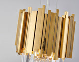 Bethel Gold Single Pendant Lighting in Stainless Steel & Crystal