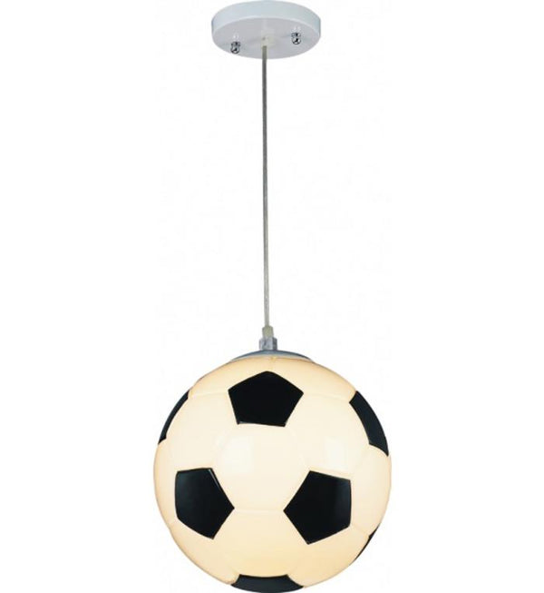 Bethel Soccer Ball Children's Ceiling Light Fixture in Chrome & Glass for Fun Room Decor