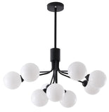 Bethel Black Chandelier in Metal & Glass