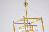 Bethel Antique Brass Chandelier in Metal & Crystal