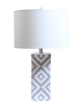 Bethel Grey & White Table Lamp in Metal & Porcelain