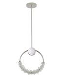 Bethel Chrome LED Pendant in Stainless Steel & Crystal