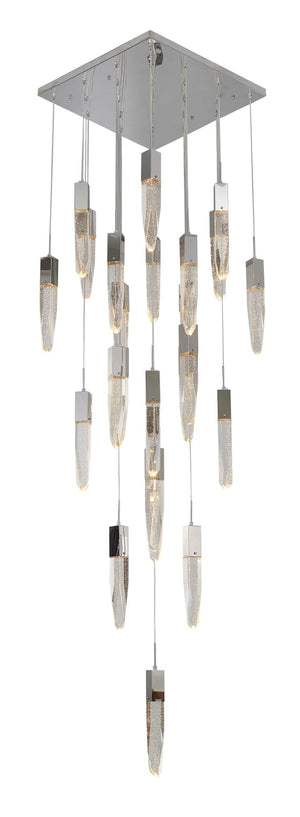 Bethel Chrome Chandelier in Metal & Crystal