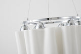 Bethel White Chandelier in Metal & Glass