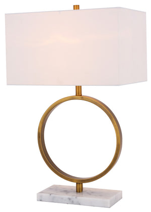 Bethel Gold Table Lamp in Metal & Marble