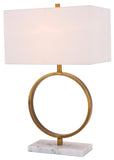 Bethel Gold Table Lamp in Metal & Marble