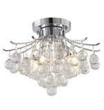 Bethel Chrome Semi Flush Mount in Metal & Crystal