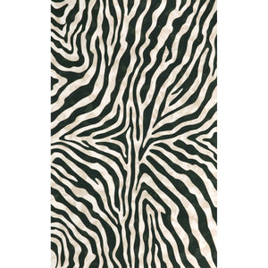 Trans-Ocean Liora Manne Visions I Zebra Contemporary Indoor/Outdoor Handmade 100% Polyester Rug Black 8' x 10'