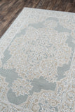 Momeni Valencia VAL-1 Hand Tufted Traditional Medallion Indoor Area Rug Light Blue 9' x 12' VALENVAL-1LBL90C0