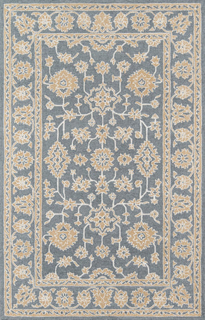 Momeni Valencia VAL-2 Hand Tufted Traditional Oriental Indoor Area Rug Grey 9' x 12' VALENVAL-2GRY90C0
