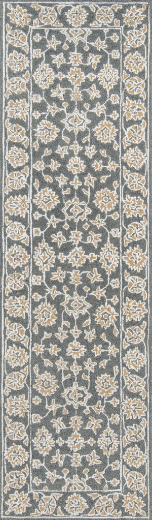 Momeni Valencia VAL-2 Hand Tufted Traditional Oriental Indoor Area Rug Grey 9' x 12' VALENVAL-2GRY90C0