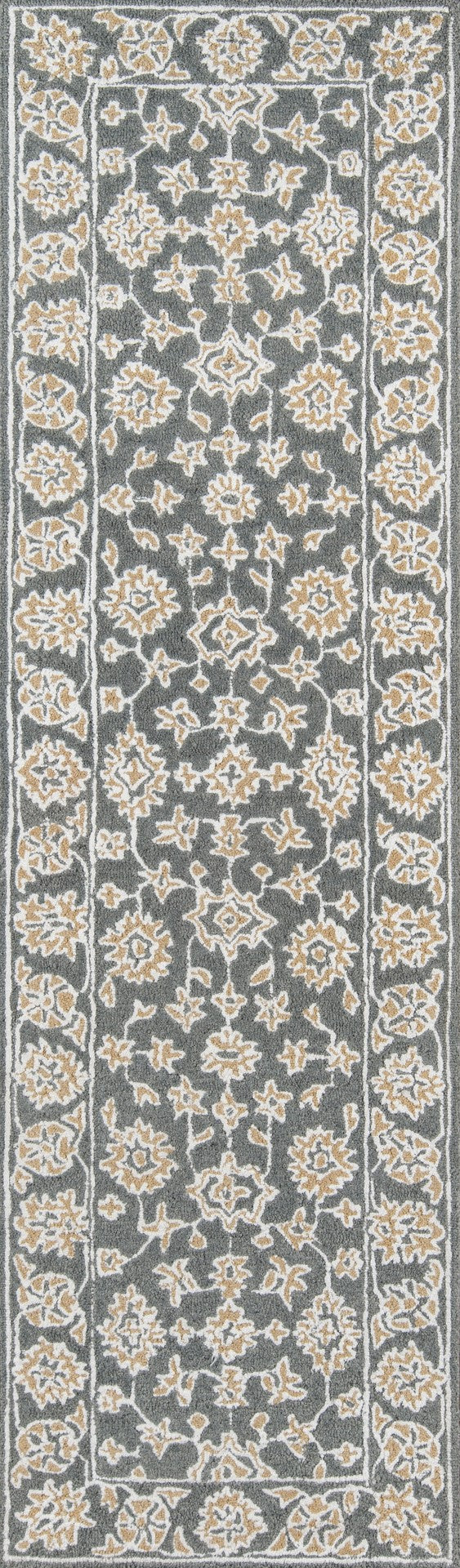 Momeni Valencia VAL-2 Hand Tufted Traditional Oriental Indoor Area Rug Grey 9' x 12' VALENVAL-2GRY90C0