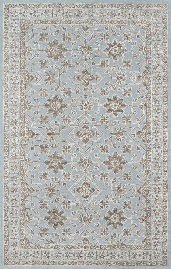 Momeni Valencia VAL-3 Hand Tufted Traditional Oriental Indoor Area Rug Blue 9' x 12' VALENVAL-3BLU90C0