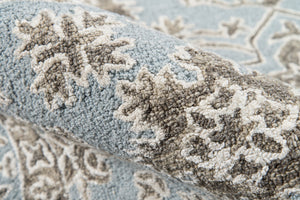 Momeni Valencia VAL-3 Hand Tufted Traditional Oriental Indoor Area Rug Blue 9' x 12' VALENVAL-3BLU90C0