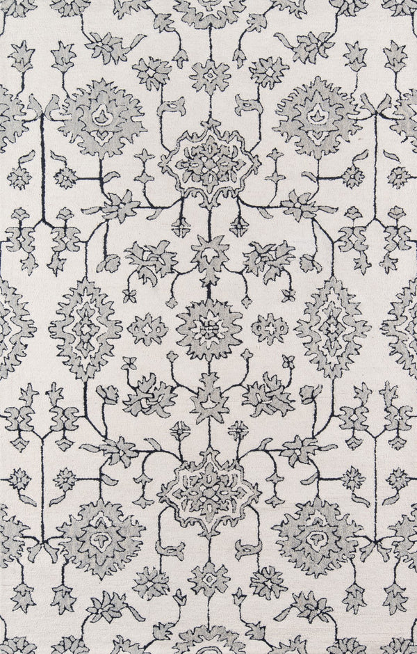 Momeni Valencia VAL-4 Hand Tufted Transitional Floral Indoor Area Rug Ivory 9' x 12' VALENVAL-4IVY90C0