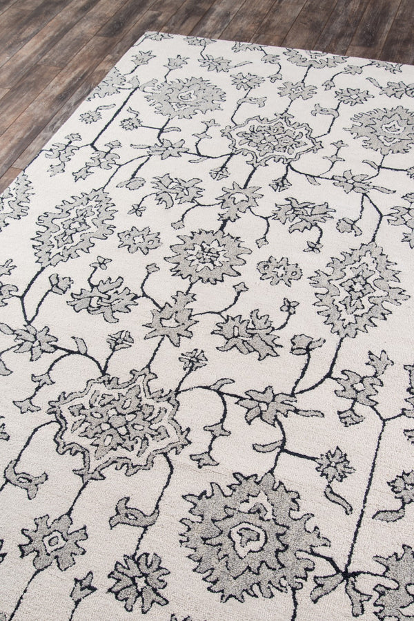Momeni Valencia VAL-4 Hand Tufted Transitional Floral Indoor Area Rug Ivory 9' x 12' VALENVAL-4IVY90C0