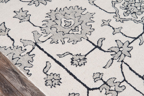 Momeni Valencia VAL-4 Hand Tufted Transitional Floral Indoor Area Rug Ivory 9' x 12' VALENVAL-4IVY90C0