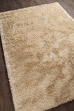 Chandra Rugs Vani 100% Polyester Hand-Woven Contemporary Shag Rug Beige/Cream 7'9 x 10'6