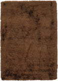 Chandra Rugs Vani 100% Polyester Hand-Woven Contemporary Shag Rug Brown/Rust 7'9 x 10'6