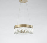 Bethel Gold LED Chandelier in Stainless Steel & Crystal