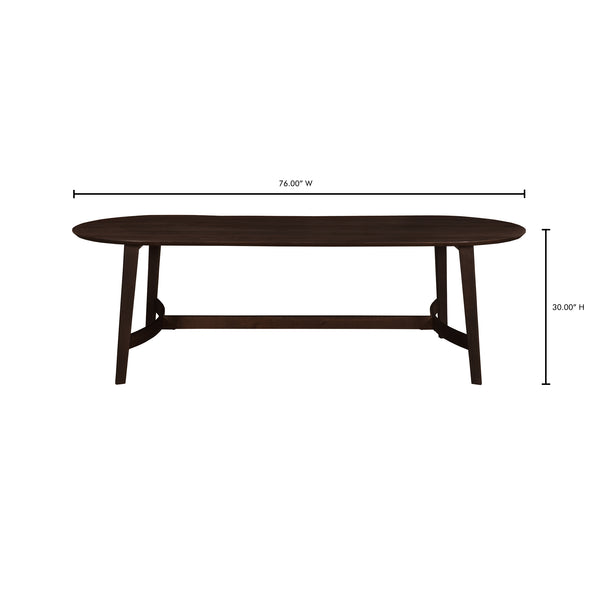 Moe's Home Trie Dining Table Small Dark Brown VE-1099-20