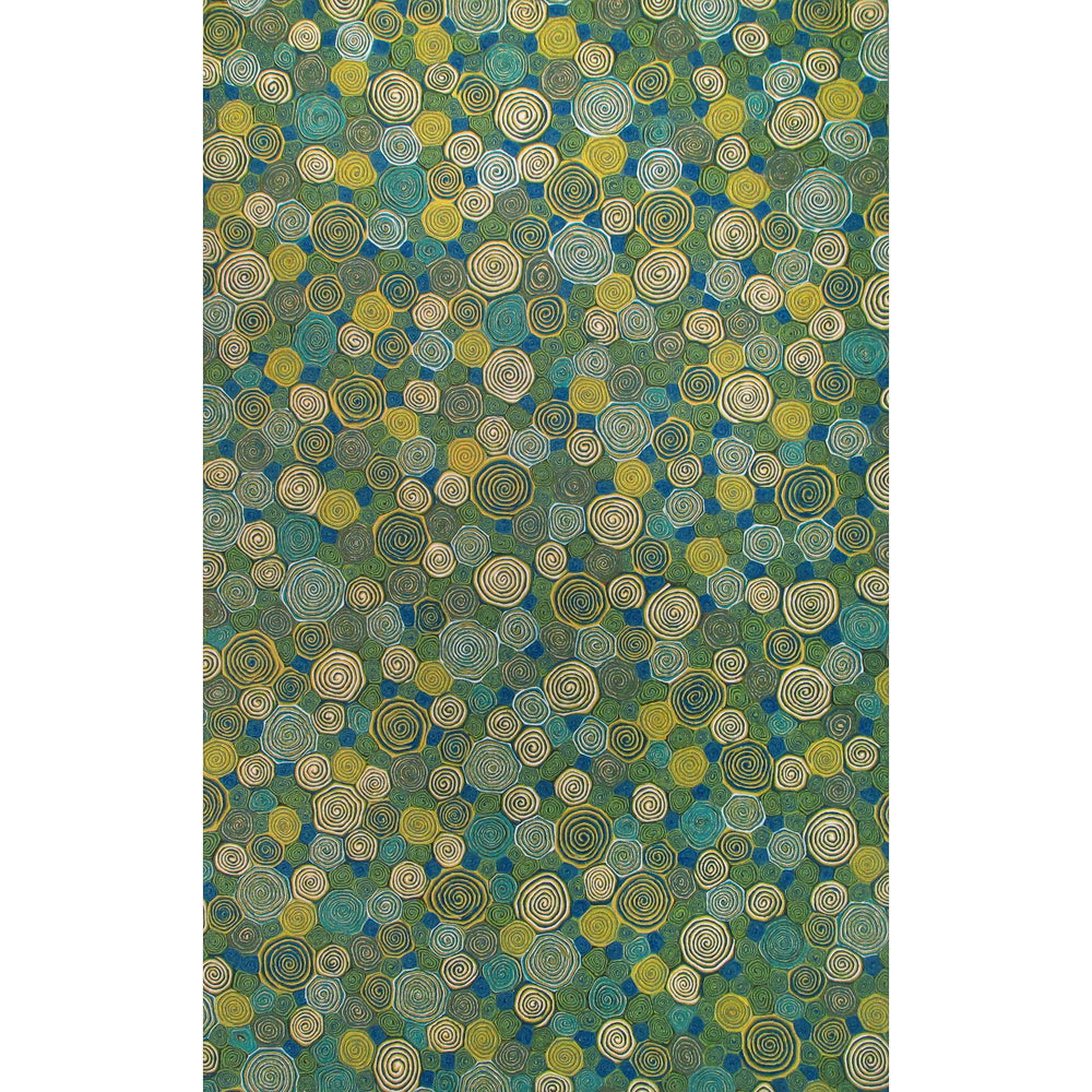 Trans-Ocean Liora Manne Visions III Giant Swirls Contemporary Indoor/Outdoor Handmade 100% Polyester Rug Marina 8' x 10'