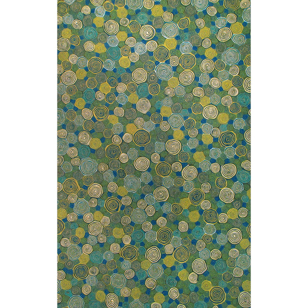 Trans-Ocean Liora Manne Visions III Giant Swirls Contemporary Indoor/Outdoor Handmade 100% Polyester Rug Marina 8' x 10'