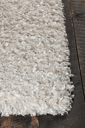 Chandra Rugs Vega 100% Polyester Hand-Woven Contemporary Rug White 7'9 x 10'6